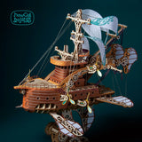 3D Wooden Spaceship Puzzle - DIY Model Building Kit for Teens & Adults