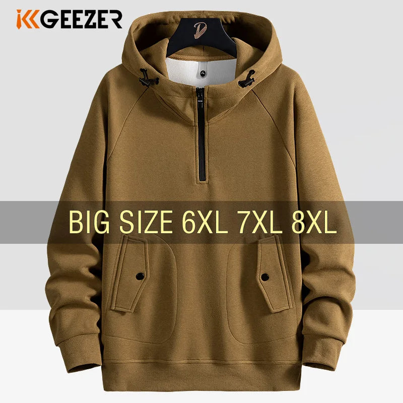 Men's Drop Shoulder Hooded Sweatshirt – Casual Autumn & Winter Pullover