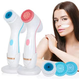 Electric Facial Cleansing Brush with Sonic Vibration & 3 Interchangeable Heads