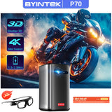 Portable 3D Mini Projector with Auto Focus, 4K Support, and Built-in Battery