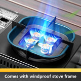 Portable Butane Gas Cartridge Stove with Windproof Frame and Auto Safety Features