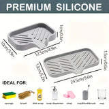 Alfombrilla de silicona para grifos: bandeja para fregadero de cocina y almohadilla para secar jabón y esponjas
