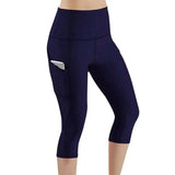 Seamless High-Waist Maternity Yoga Leggings with Pockets – Full-Length, Breathable Stretch Pants