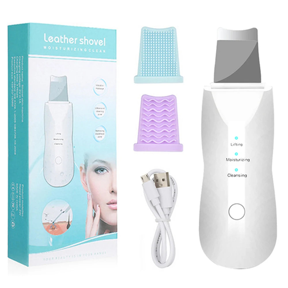Ultrasonic Facial Skin Scrubber – Deep Cleansing &amp; Exfoliating Pore Cleaner
