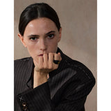 Anillo geométrico de acero inoxidable bañado en oro de 18 quilates: joyería minimalista de moda para mujeres