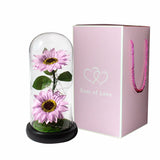 Eternal Rose in Glass Dome - Illuminated Galaxy Flower with Butterfly for Mothers Day