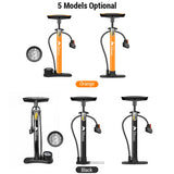 Heavy-Duty Manual Air Pump with Pressure Gauge and Multi-Valve Nozzle