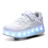 Unisex LED Light-Up Casual Shoes for Kids – Hook & Loop Sneakers with PU Upper and Non-Slip Rubber Sole