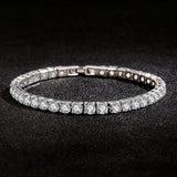Pulsera de plata esterlina Lihong S925 con circonita y pelota de tenis para mujer, joyería sencilla de compromiso para boda, 4 mm, 16-20 cm