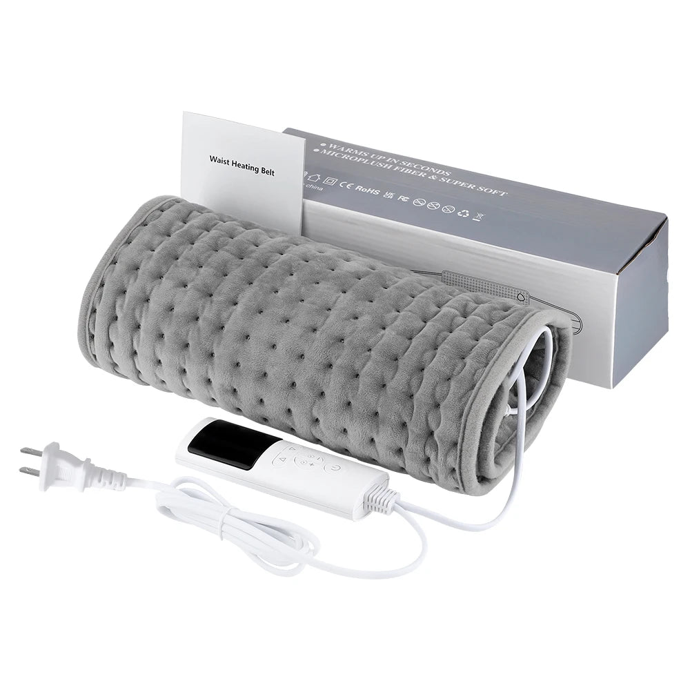 Adjustable Electric Heating Pad Belt – Soft Microplush Warmer for Back, Waist & Abdomen Relief