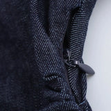 Elegant Denim Midi Dress with Slim Waist & Side Zipper for Women