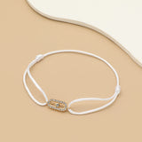 Adjustable Rope Chain Bracelet with Geometric Design and Cubic Zirconia – Classic Fashion Jewelry for Women