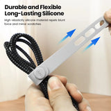 Silicone cable ties – grey tie wrapped on a braided cable