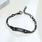 Customizable Stainless Steel Charm Bracelet - Personalized Name Bracelet for Men and Women