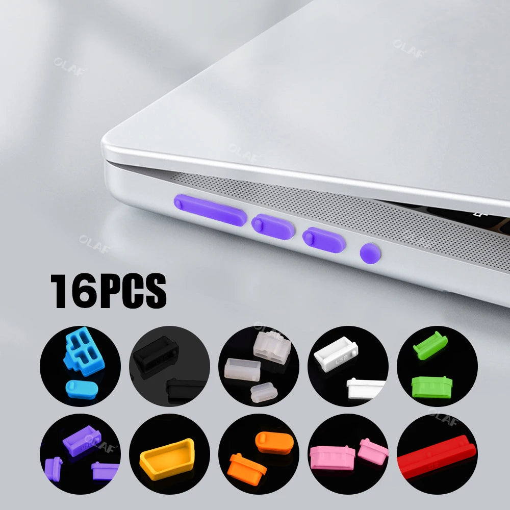 Tapones antipolvo universales para puertos y USB de ordenadores portátiles: 16 fundas antipolvo de silicona