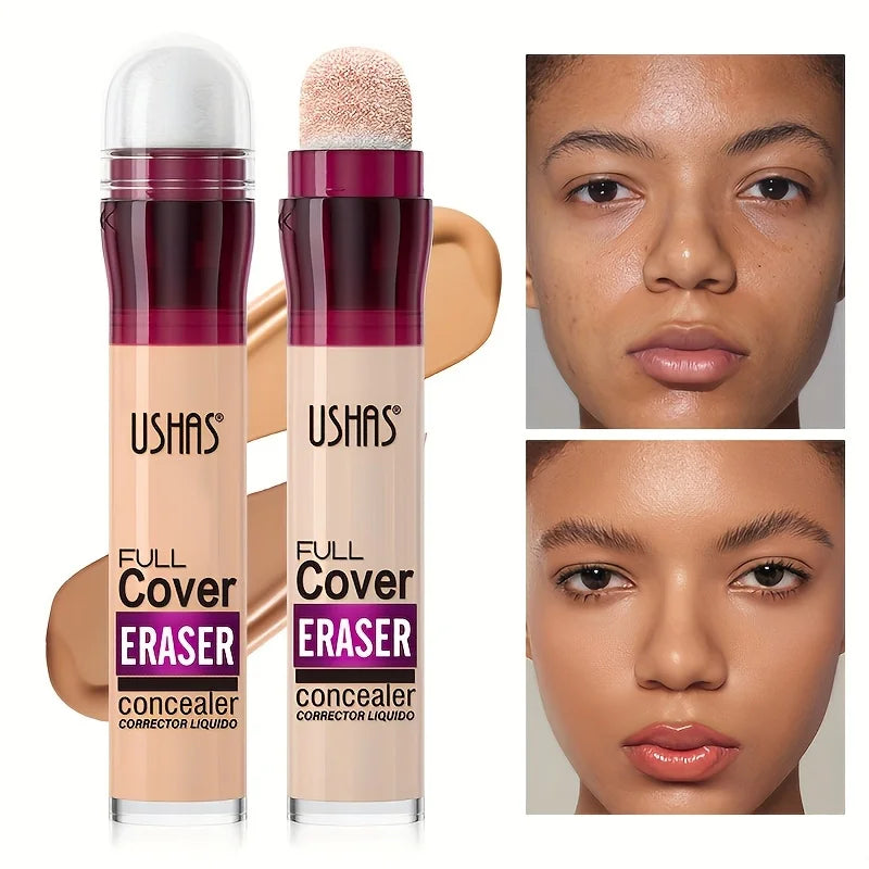 Long-Lasting Liquid Concealer with Sponge Applicator for Dark Circles & Blemishes