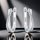 Trendy Silver Zircon Hoop Earrings for Women – Lightweight Fine Jewelry