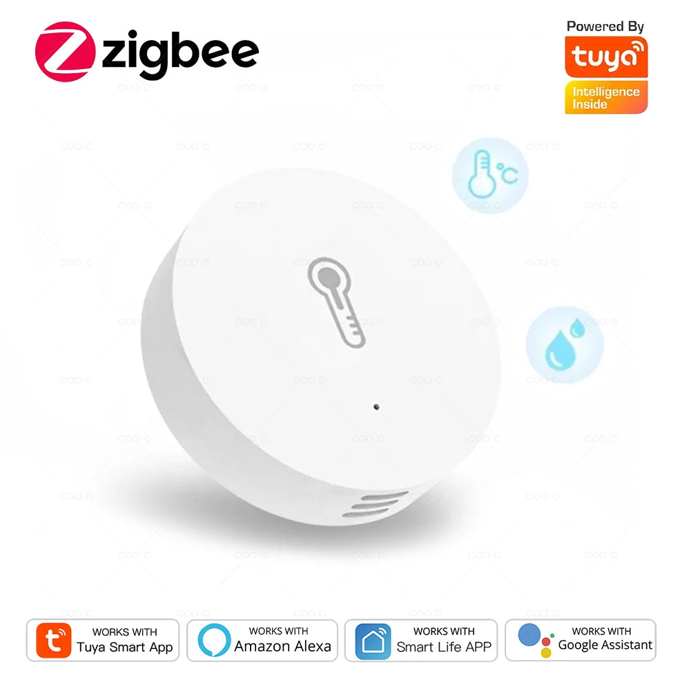 Smart Zigbee Temperature & Humidity Sensor – App-Controlled Indoor Thermometer for Home Automation