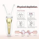 Mini Electric Facial Hair Remover - Cotton Thread Epilator for Women with LED Display