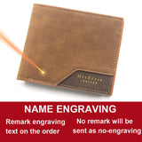 Personalized Men's Slim Wallet – Engraved Name Card Holder with Photo Insert & Money Clip
