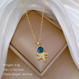 Trendy Stainless Steel Star Pendant Necklace – Women’s Zircon Charm Jewelry