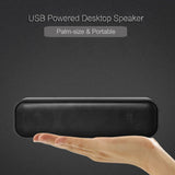 USB Powered Soundbar with Dual Subwoofers - Compact Desktop Speaker for PC/TV