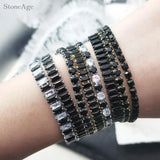 Unisex Geometric Charm Bracelet with AAA+ Cubic Zirconia