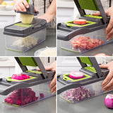 14-in-1 Multifunctional Vegetable Chopper & Slicer – Food Dicer with Handle