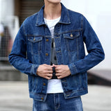 Men’s Casual Denim Jacket – Lightweight Spring & Fall Outerwear with Turn-Down Collar