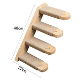 Wall-Mounted Cat Tree with Scratching Post & Hammock - Space-Saving Climbing Furniture