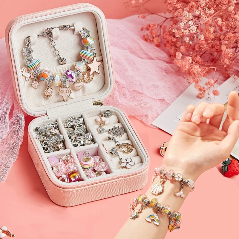 DIY Beaded Bracelet Making Kit for Girls – Jewelry Craft Set with Storage Box