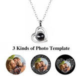 Custom Photo Projection Necklace - Personalized Heart Pendant with Picture Inside