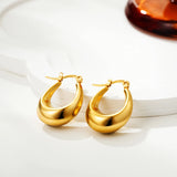 Gold-Plated Stainless Steel Geometric Hoop Earrings – Waterproof & Tarnish-Resistant