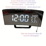 LED Digital Alarm Clock with Temperature & Humidity Display, 3 Alarms, Auto Brightness