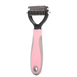 Dual-Sided Pet Deshedding Brush - Stainless Steel Dog & Cat Grooming Tool for All Coat Types