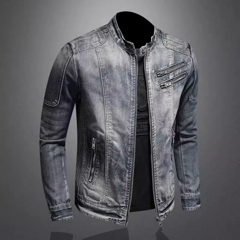 Men’s Slim Fit Casual Denim Jacket – Stylish Outerwear for Autumn & Winter