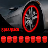 Glow-in-the-Dark Tire Valve Caps – Fluorescent Stem Covers for Cars, Bikes & Motorcycles