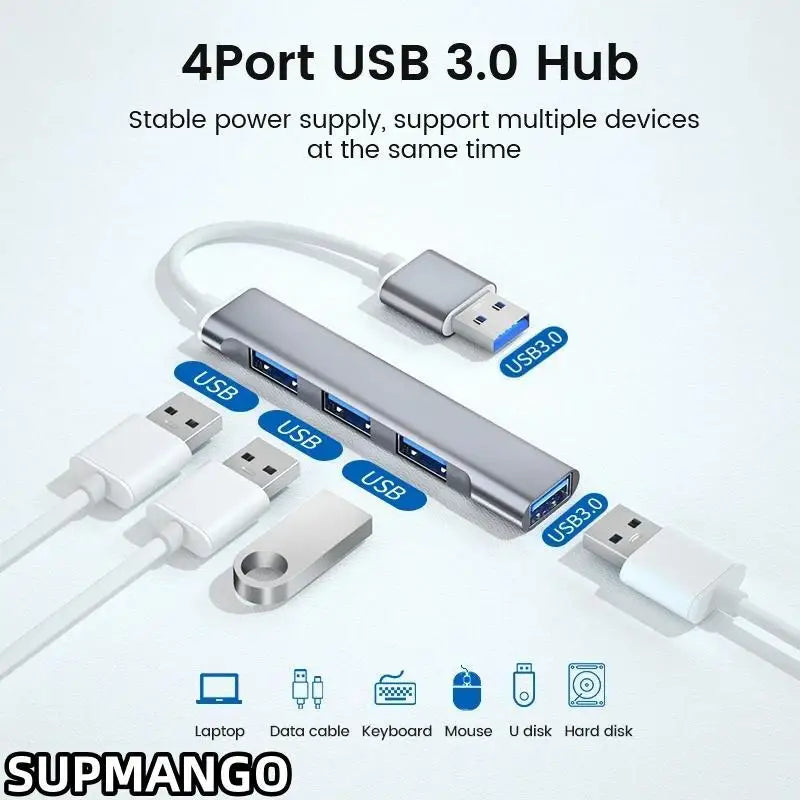 Estación de acoplamiento USB tipo C: expansor multifunción de alta velocidad 4 en 1