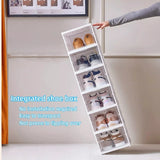Caja de almacenamiento de zapatos plegable de 3/6 capas: organizador de zapatillas transparente apilable
