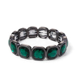 Gold Crystal Beaded Bohemian Elastic Bracelet for Women