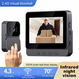 Timbre de video inalámbrico con detección de movimiento e intercomunicador bidireccional: cámara de seguridad IR WiFi 2.4G