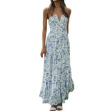 Bohemian V-Neck Sleeveless Midi Dress for Women - Spring Summer A-Line