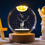 Glowing Crystal Ball LED Night Light with Solar System Design