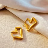 Gold-Plated Stainless Steel Geometric Hoop Earrings – Waterproof & Tarnish-Resistant