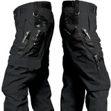 Men’s Casual Cargo Pants – All-Season Polyester Workwear with Multi-Pocket Design