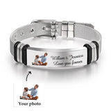 Custom Photo ID Bracelet – Personalized Stainless Steel Link Chain Jewelry