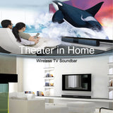 Bluetooth 5.3 Soundbar with Stereo Surround Sound and Remote Control – Home Theater Speaker with RCA, AUX, TF Card Support