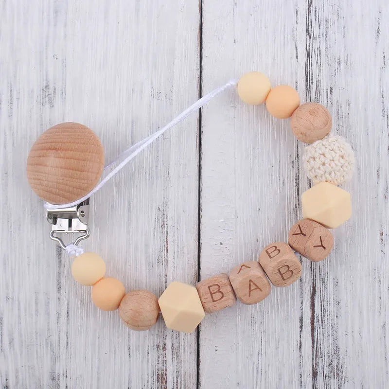 Nuevos clips para chupetes de bebé, mordedores con nombre personalizados, juguetes para chupete, soporte para chupetes, cadena con clip, accesorios para bebés, regalos para recién nacidos personalizados