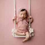 Newborn Wooden Swing Chair for Baby Photography Props