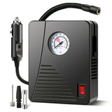 Portable 12V Car Air Compressor with LED Light and Tire Pressure Gauge